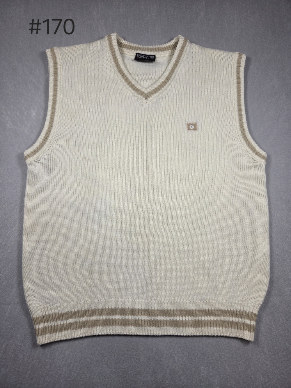 Vintage Southpole Authentic Collection Sweater Vest Mens Large Cream Knit Y2K